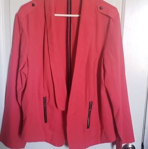 Pink/Coral blazer w pockets/zippers 2x maurices